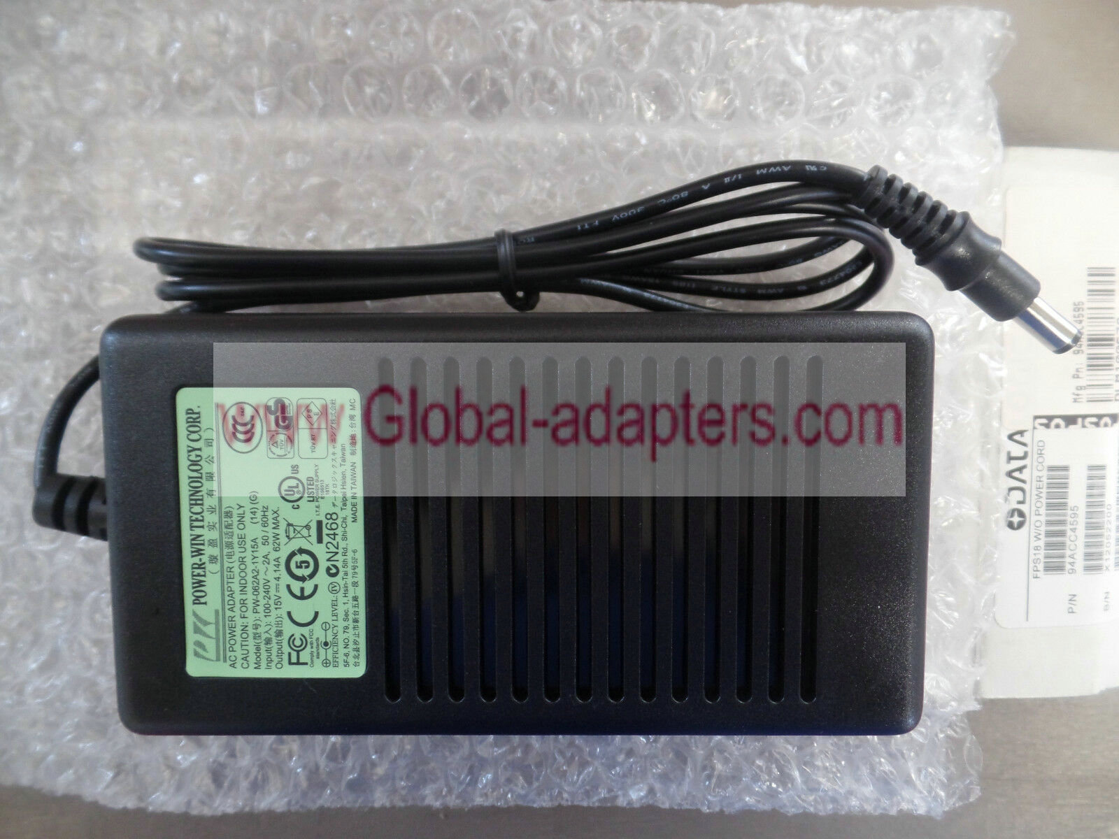 NEW POWER-WIN PW-062A2-1Y15A DATA LOGIC POWER SUPPLY 15V 4.14A